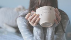 Pretty Girl with Cup of Coffee