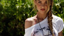 Pretty Teen Blonde Girl with Beautiful Braid