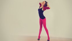 Pretty Young Teen Girl in Pink Pantyhose