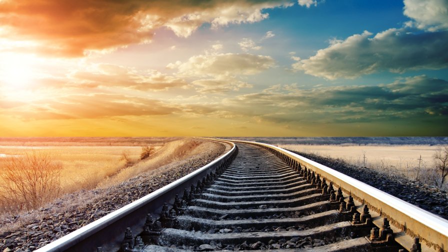 Railway and Sunset
