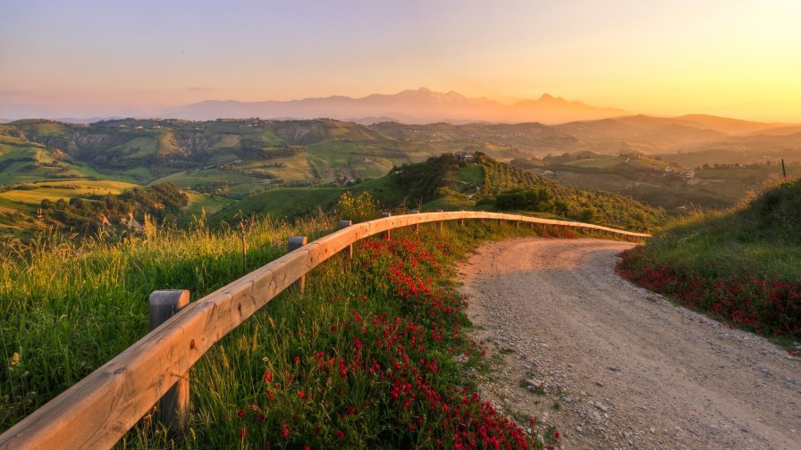 Single Road in Mountain Valley