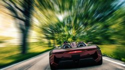 Sport Car and Road in Motion Blur