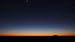 Starless Sunset Sky and Single Moon