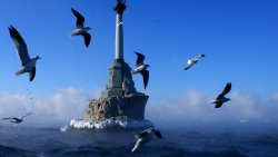 The Monument to the Scuttled Ships in Sevastopol and Gulls