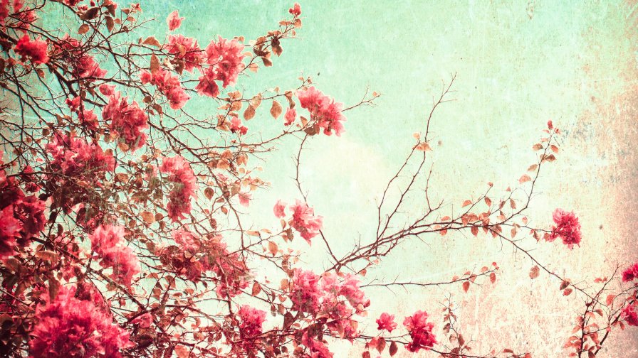 Vintage Flowers on the Tree