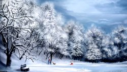 Winter Forest Painting Art