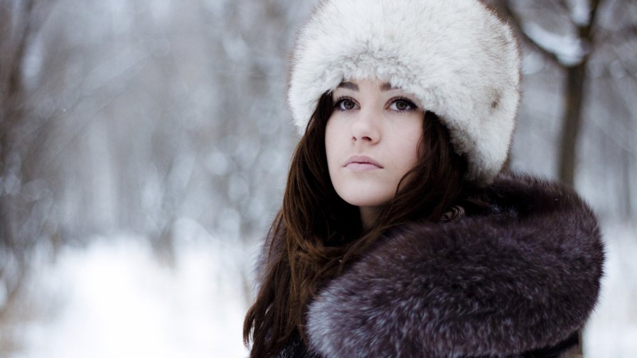 Winter Girl in the Garden