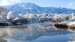 Winter Lake and Mountains