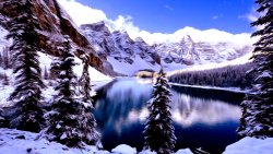 Winter and Mountain Lake