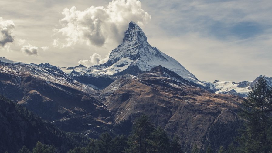 Wonderful Mountains Forest and Clouds