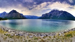 Wonderful Pure Big Lake in Mountain Valley
