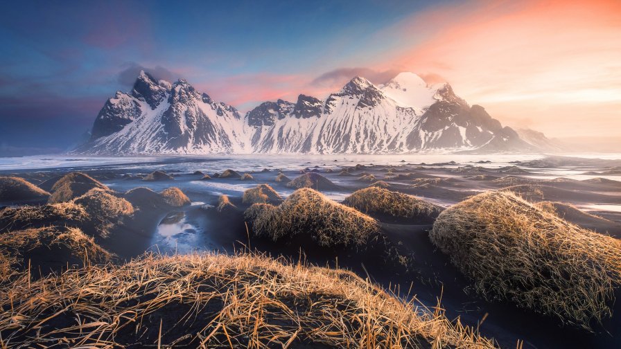 Wonderful Snowcapped Mountains and Lake