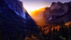 Wonderful Sunrise in Mountain Valley