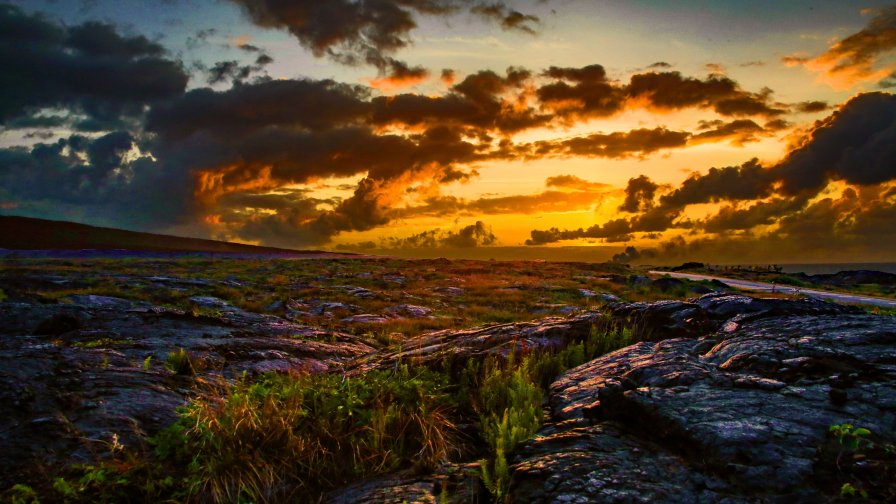 Beautiful Stone Valley and Sunlight